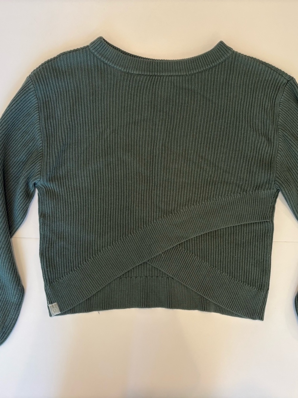 lululemon athletica Knit Reversible Crossover Sweater in Forest Green 4 - Picture 6 of 6